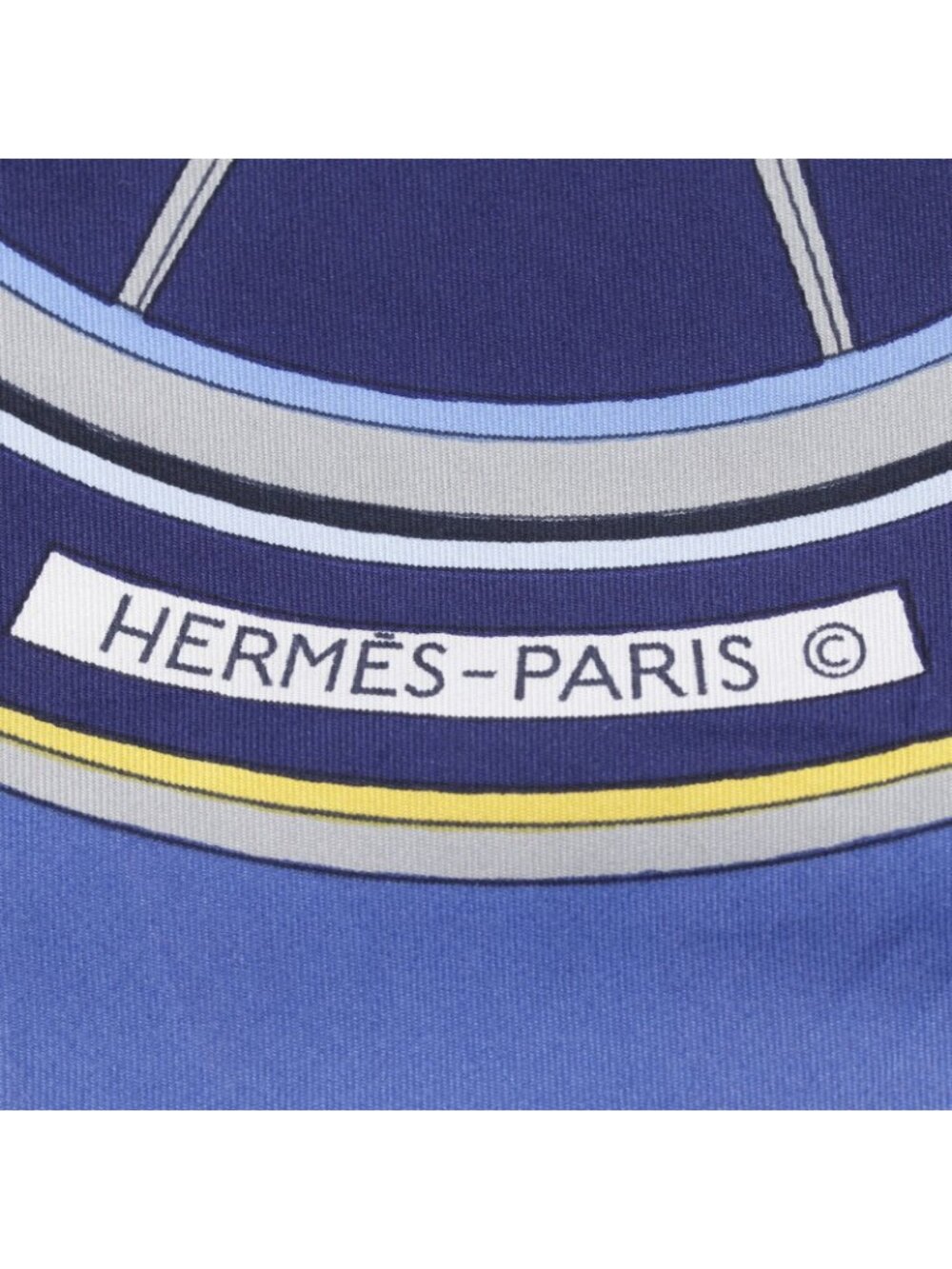 Hermes Carre 90 Washington's Carriage George Silk Blue Scarf - Picture 12 of 14